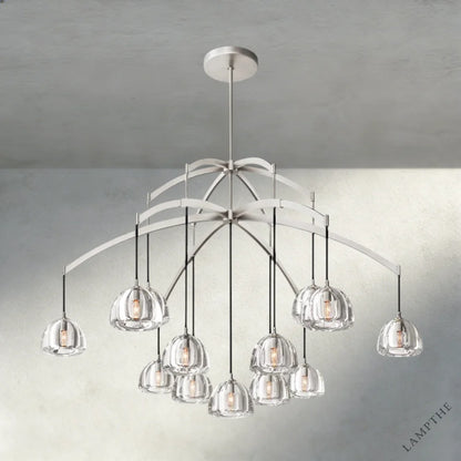 60" / Nickle Hemisphere Round Chandelier 36", 48", 60"