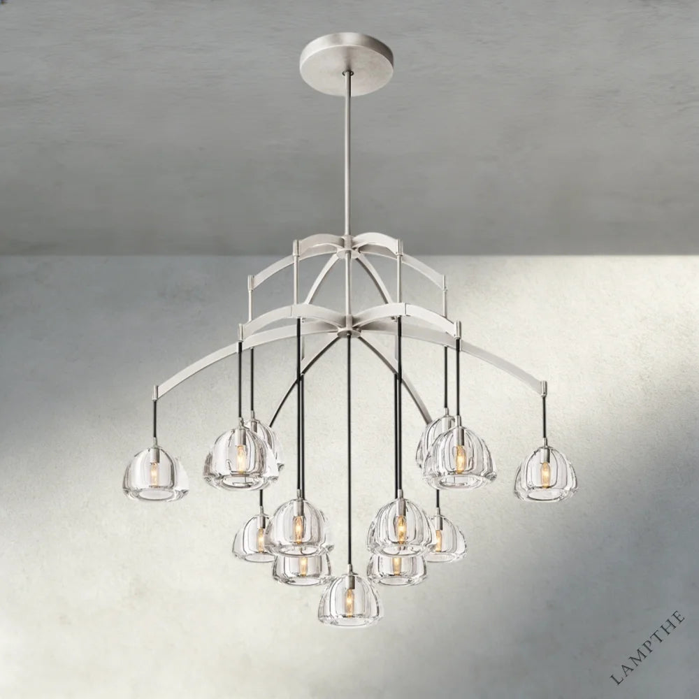 48" / Nickle Hemisphere Round Chandelier 36", 48", 60"