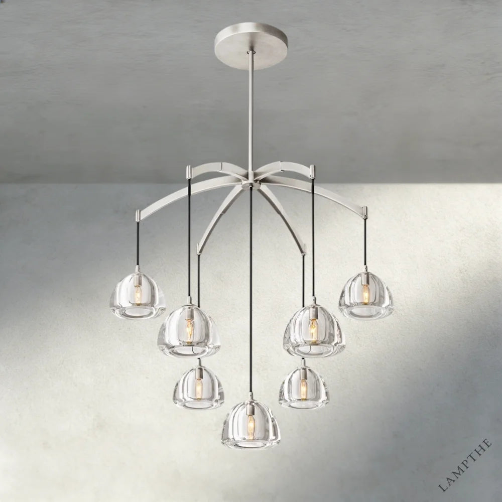 36" / Nickle Hemisphere Round Chandelier 36", 48", 60"
