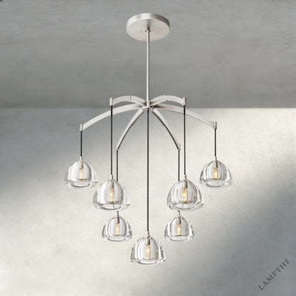 36" / Nickle Hemisphere Round Chandelier 36", 48", 60"