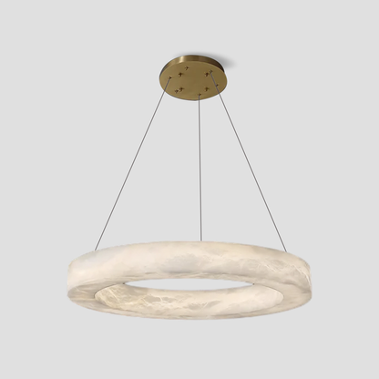 Theseus Alabaster Round Living Room Chandelier