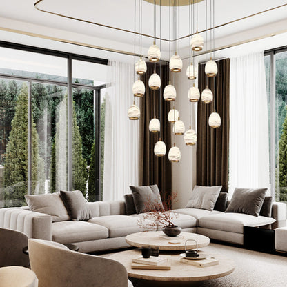 Lucidate Alabaster Round LED Chandelier