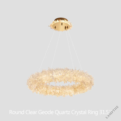 Kandice Round Rock Crystal Chandelier 24", 32", 40", 47"