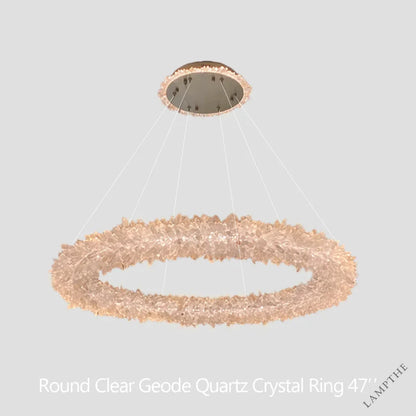 Kandice Round Rock Crystal Chandelier 24", 32", 40", 47"