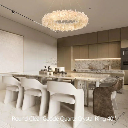 Kandice Round Rock Crystal Chandelier 24", 32", 40", 47"