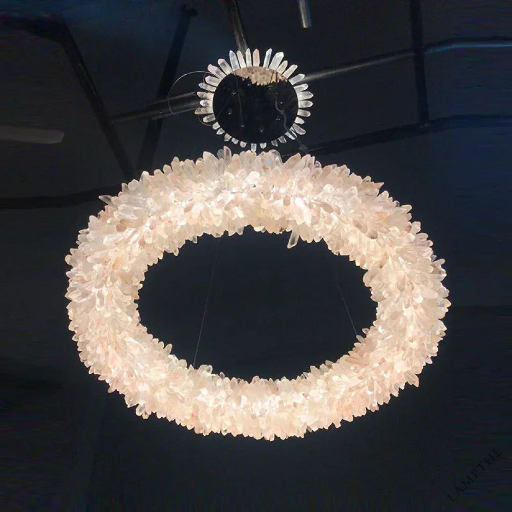Kandice Round Rock Crystal Chandelier 24", 32", 40", 47"