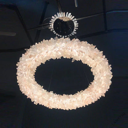 Kandice Round Rock Crystal Chandelier 24", 32", 40", 47"