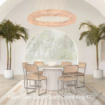 Kandice Round Rock Crystal Chandelier 24", 32", 40", 47"