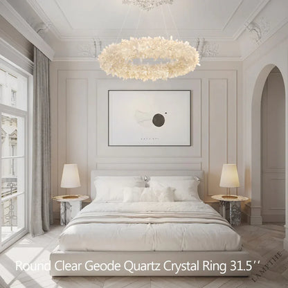 Kandice Round Rock Crystal Chandelier 24", 32", 40", 47"