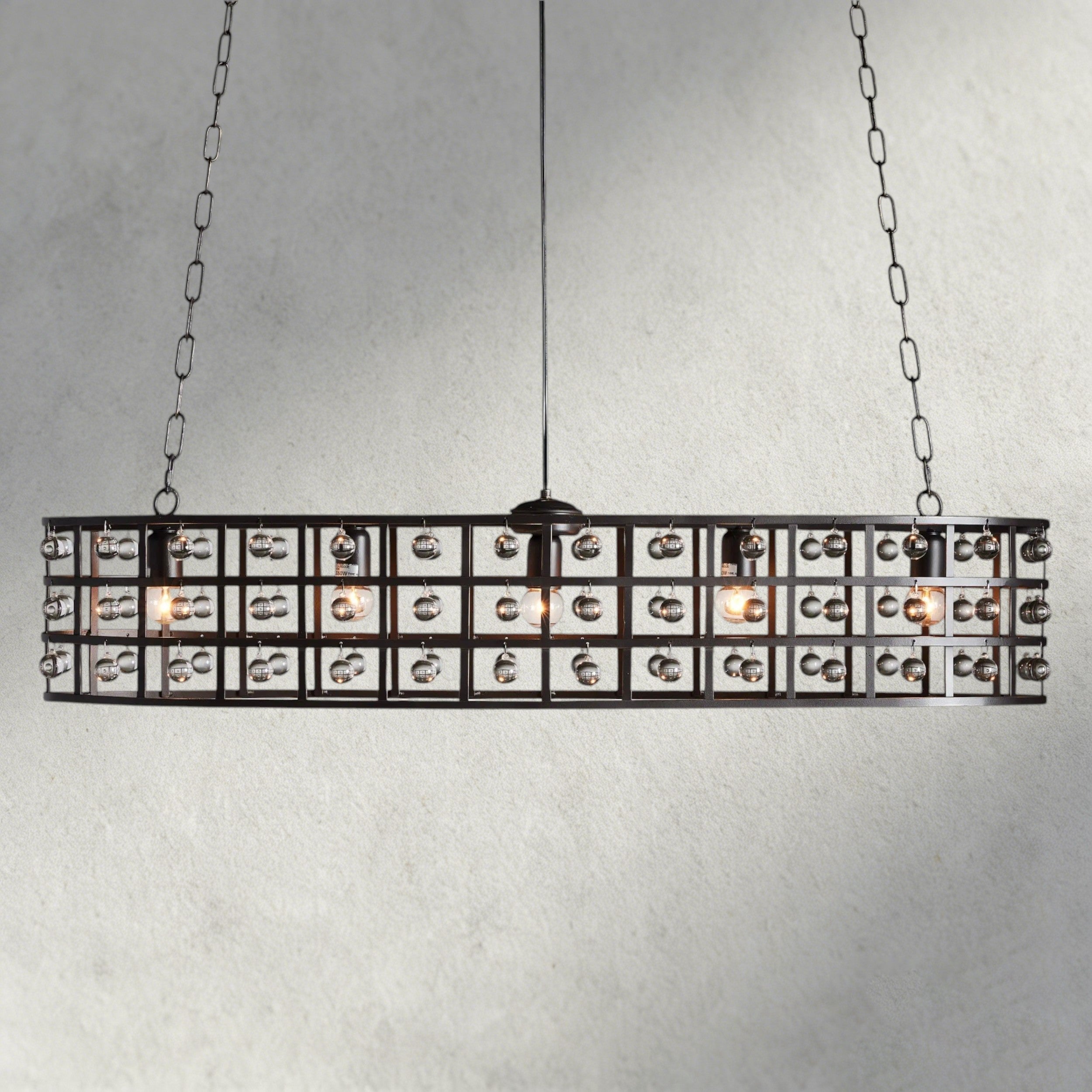 Bronze La Cage Oval Chandelier