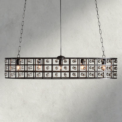 Bronze La Cage Oval Chandelier