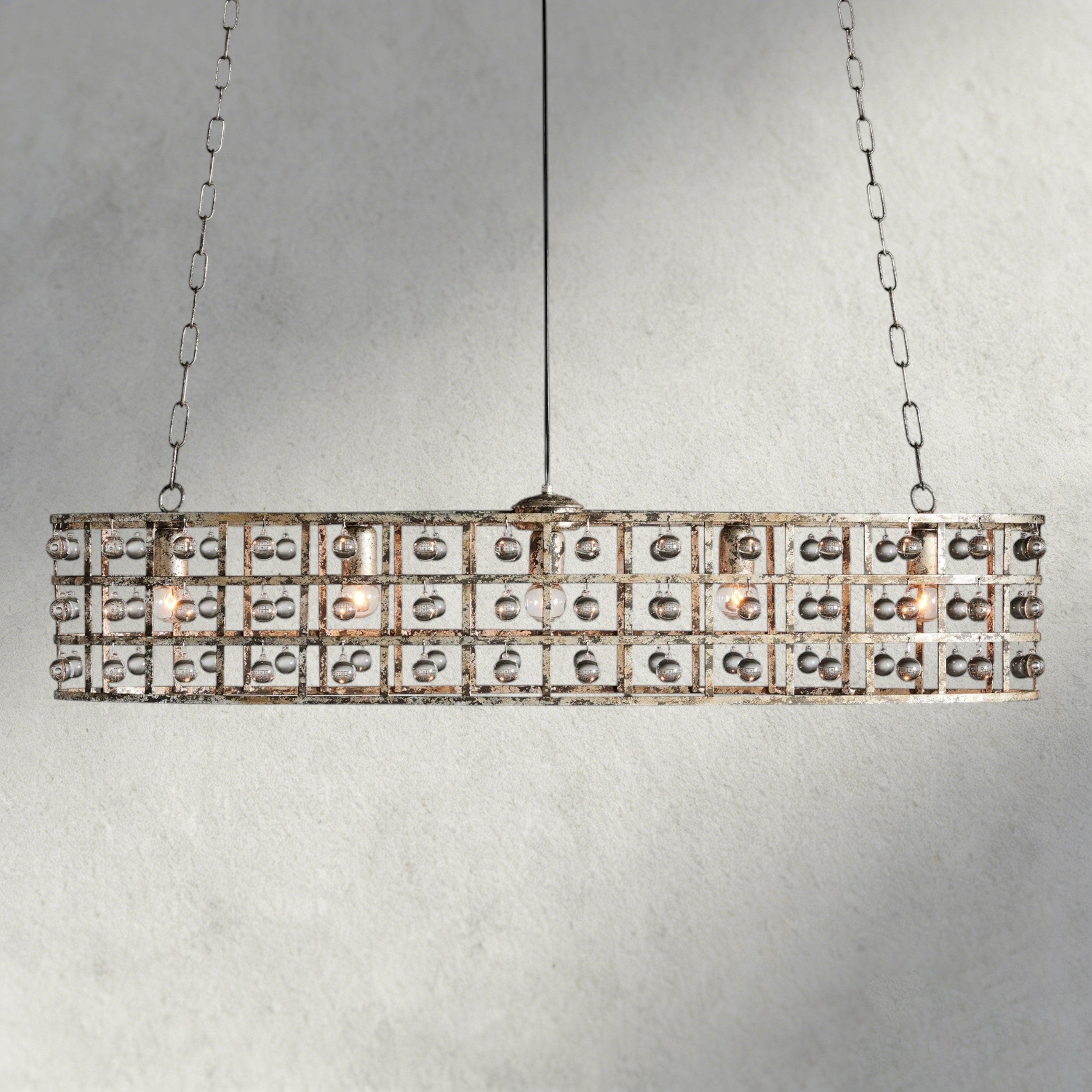 Silver La Cage Oval Chandelier