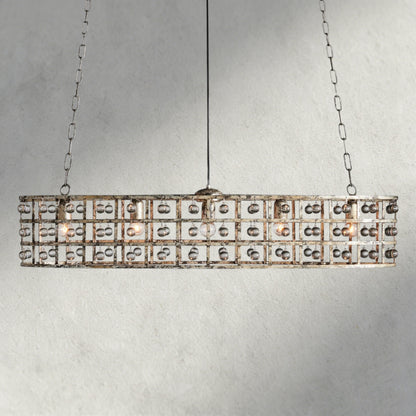 Silver La Cage Oval Chandelier