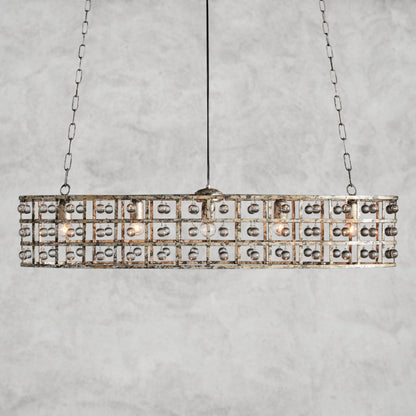 Silver La Cage Oval Chandelier