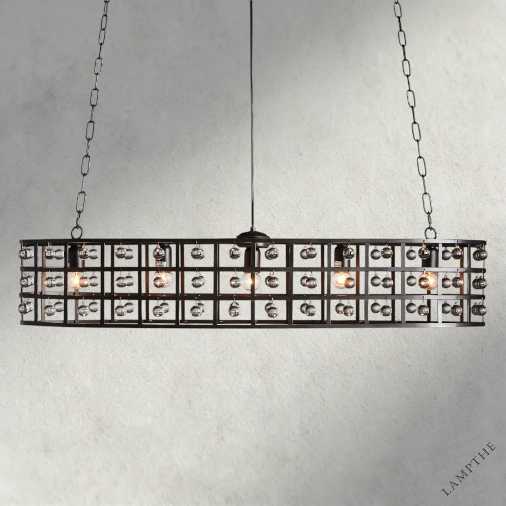 Bronze La Cage Oval Chandelier