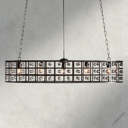 Bronze La Cage Oval Chandelier