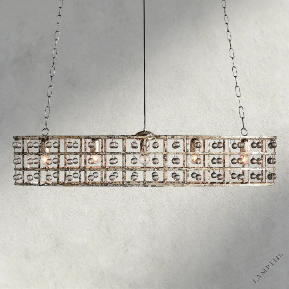 Silver La Cage Oval Chandelier