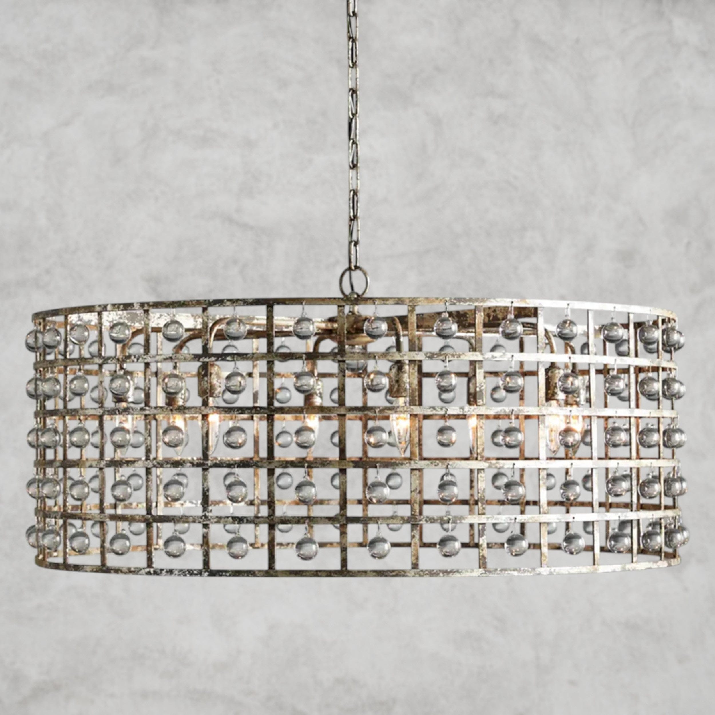 8" / Silver La Cage Round Chandelier 6", 8", 12"