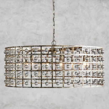 8" / Silver La Cage Round Chandelier 6", 8", 12"