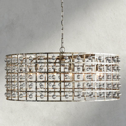 8" / Silver La Cage Round Chandelier 6", 8", 12"