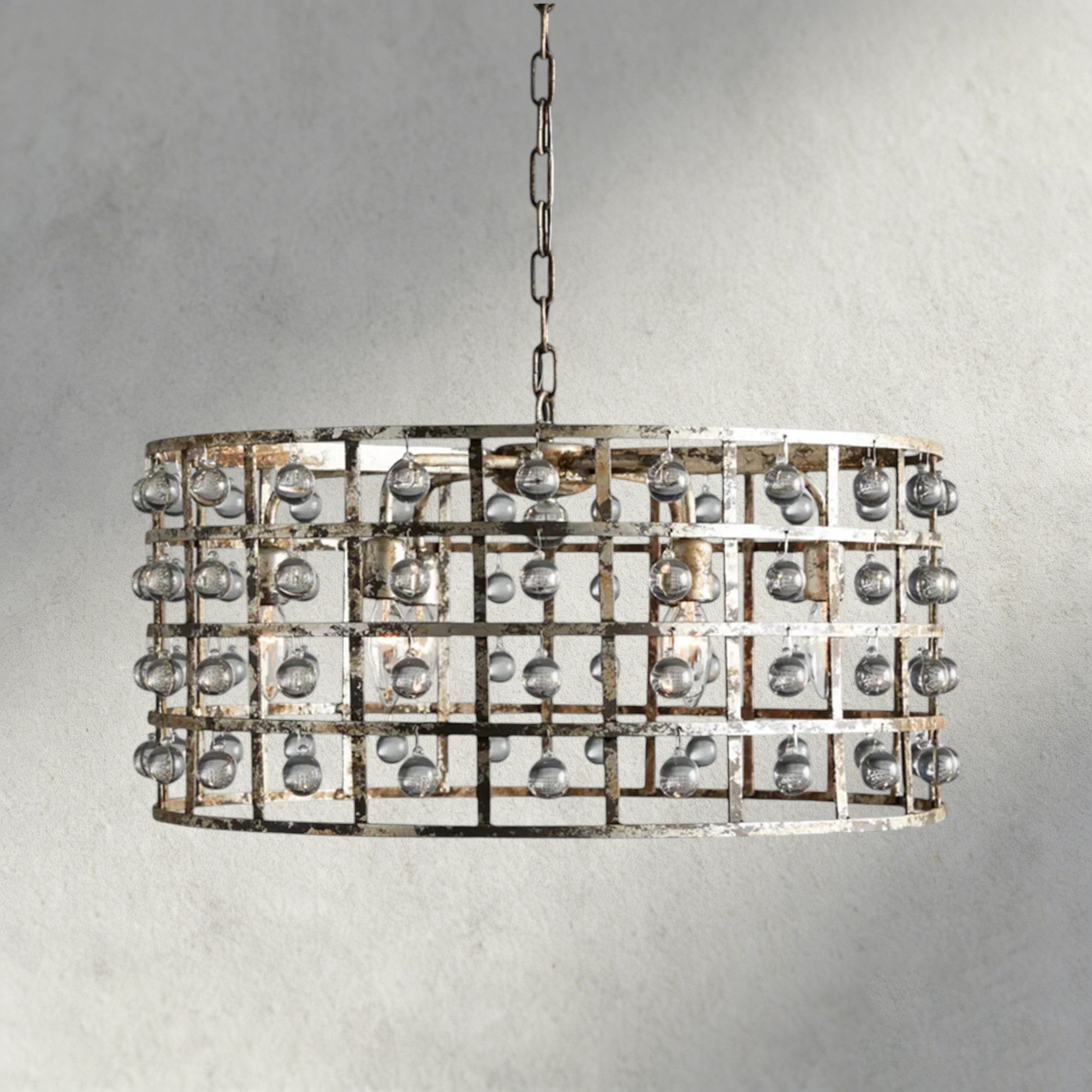 6" / Silver La Cage Round Chandelier 6", 8", 12"
