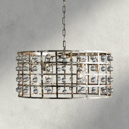 6" / Silver La Cage Round Chandelier 6", 8", 12"