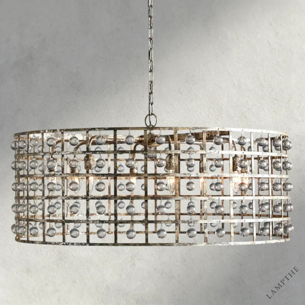 8" / Silver La Cage Round Chandelier 6", 8", 12"