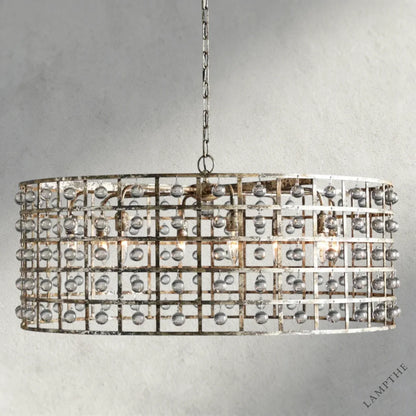 8" / Silver La Cage Round Chandelier 6", 8", 12"