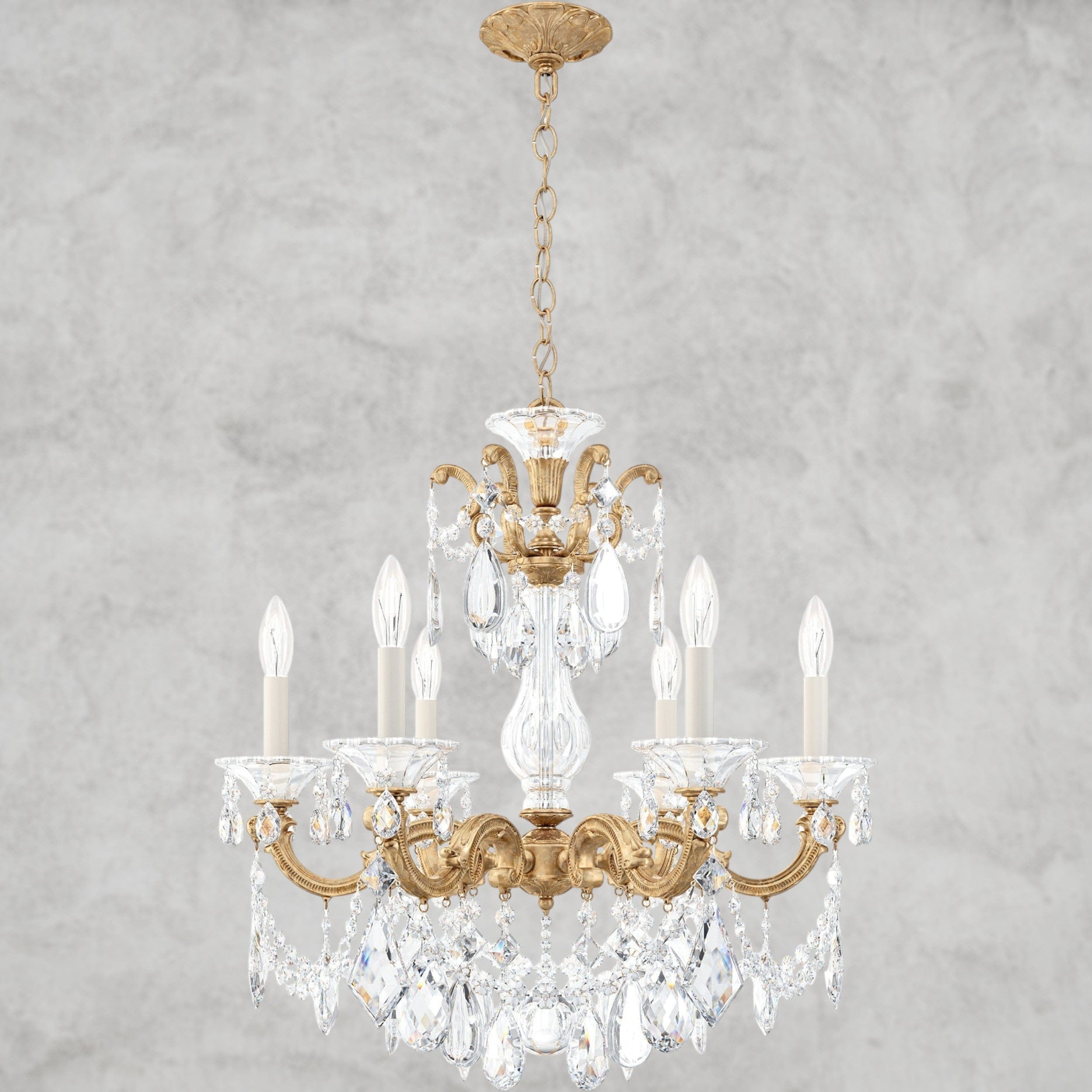 French Gold / Clear Heritage Crystal La Scala Chandelier 23"