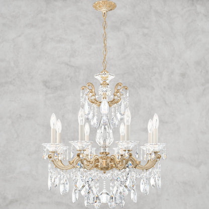 French Gold / Clear Heritage Crystal La Scala Chandelier 25"