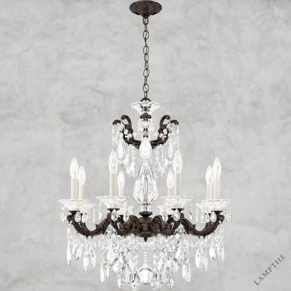 Black / Clear Heritage Crystal La Scala Chandelier 25"