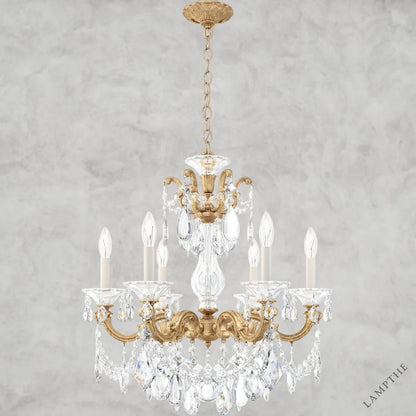 French Gold / Clear Heritage Crystal La Scala Chandelier 23"