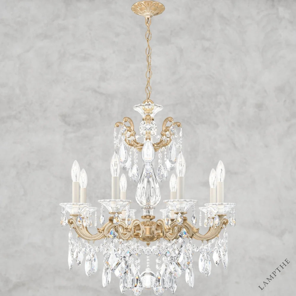 French Gold / Clear Heritage Crystal La Scala Chandelier 25"