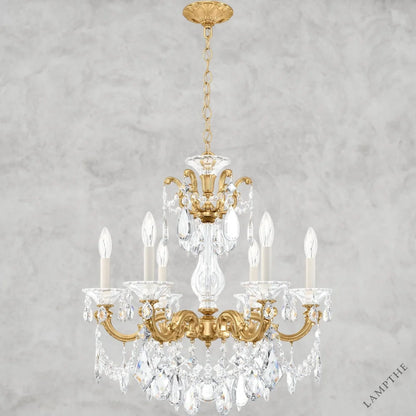 Heirloom Gold / Clear Heritage Crystal La Scala Chandelier 23"