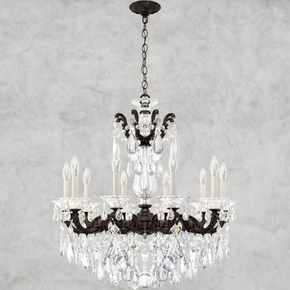 Heirloom Bronze / Clear Heritage Crystal La Scala Chandelier 28"