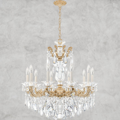 Parchment Gold / Clear Heritage Crystal La Scala Chandelier 28"