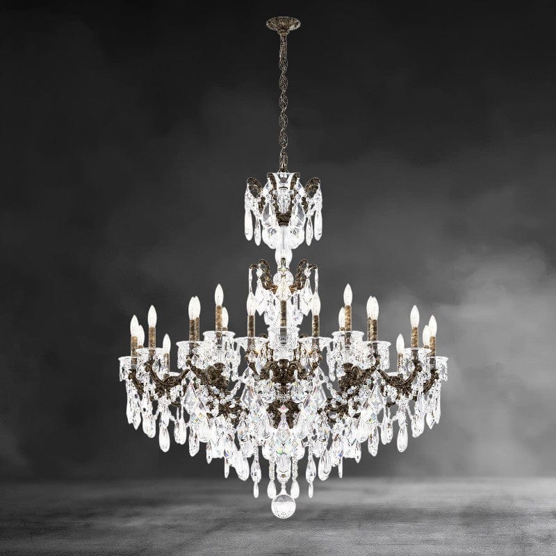 Heirloom Bronze / Clear Heritage Crystal La Scala Chandelier 46"