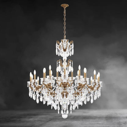 Etruscan Gold / Clear Heritage Crystal La Scala Chandelier 46"