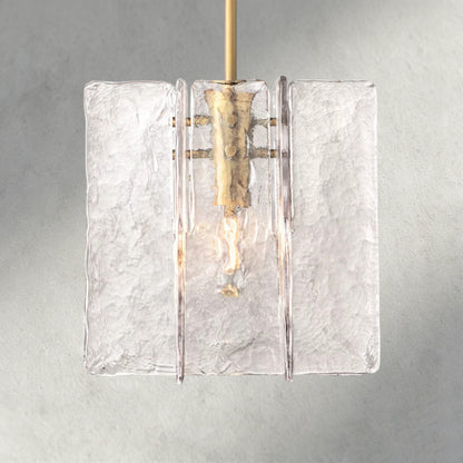 Brass Lattice Clear Glass Pendant