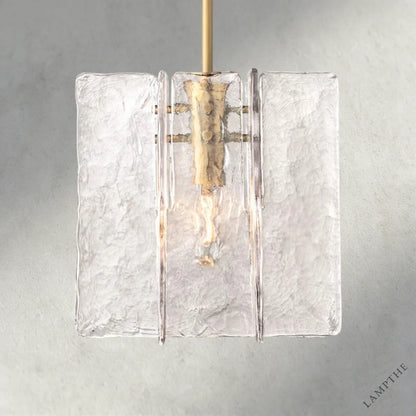 Brass Lattice Clear Glass Pendant