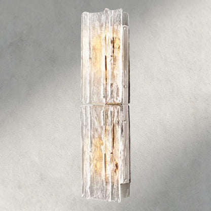 30" / Nickle Lattice Clear Glass Sconce 15", 30"