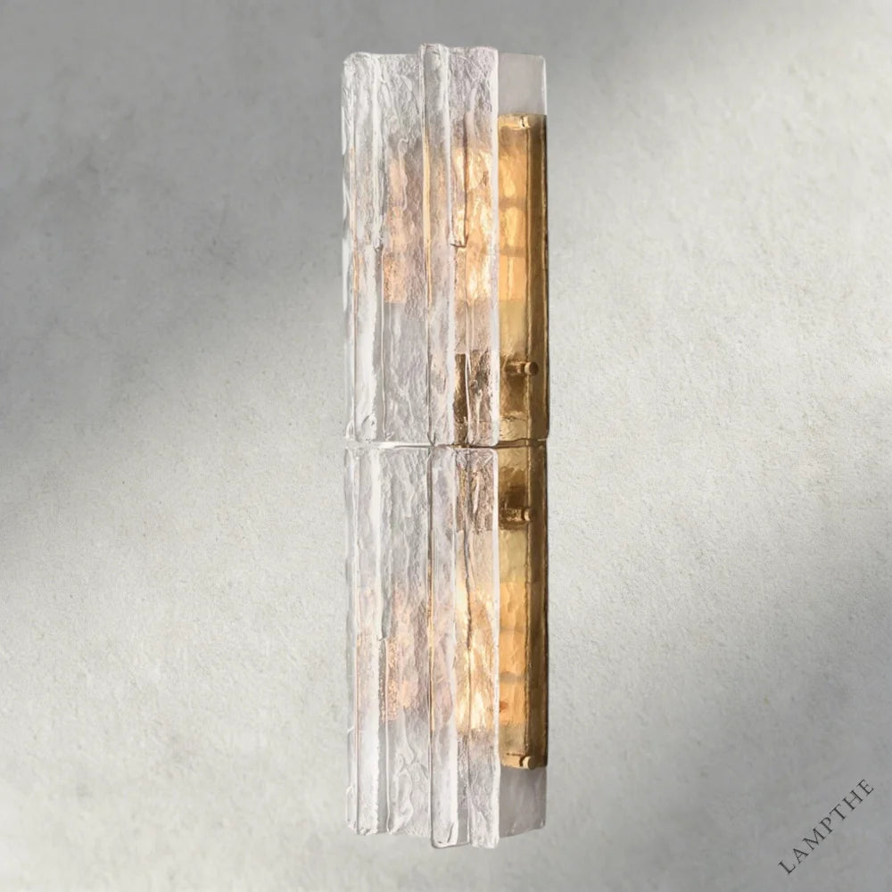 30" / Brass Lattice Clear Glass Sconce 15", 30"