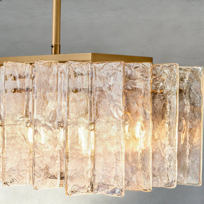 Lattice Smoke Glass Linear Chandelier 49", 67"