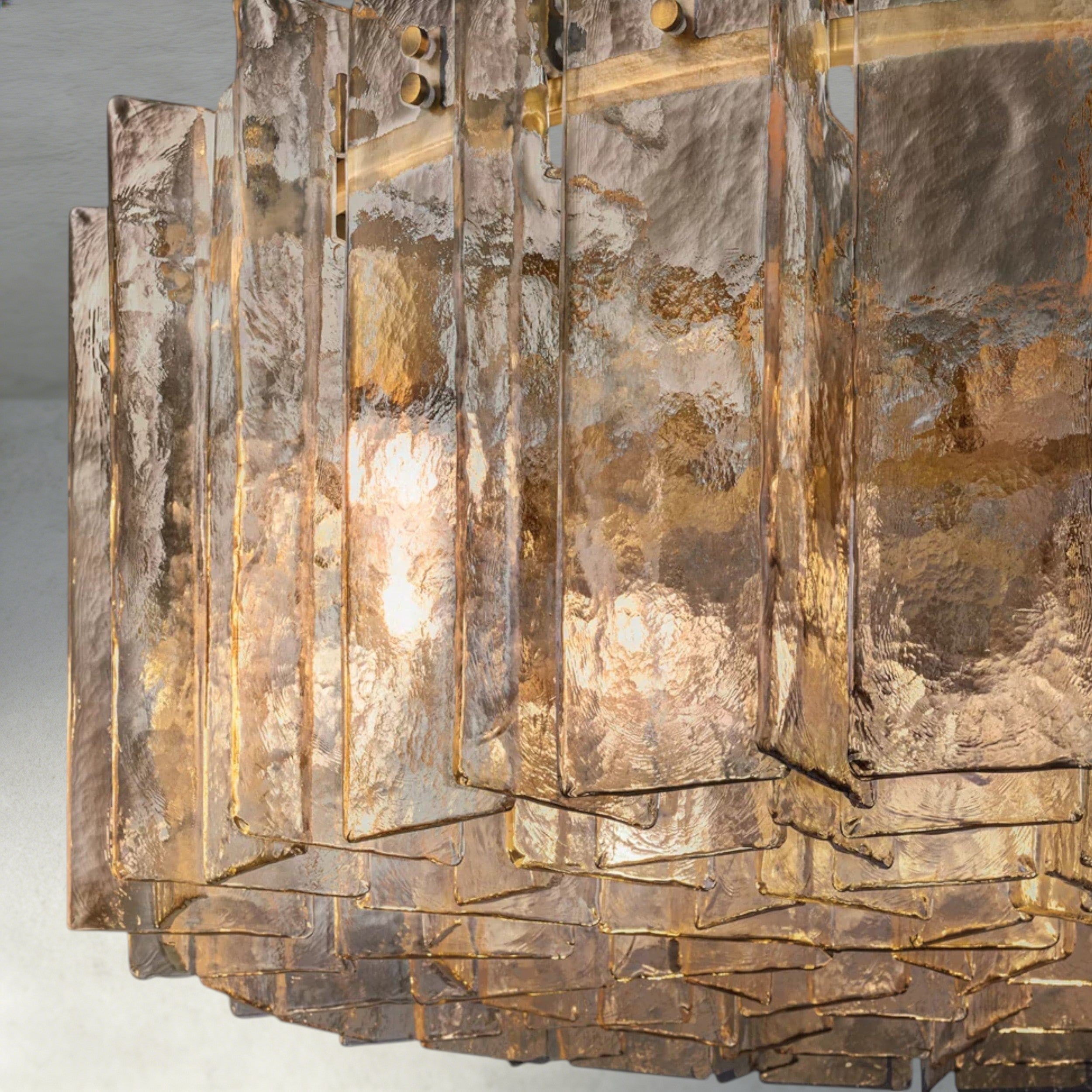 Lattice Smoke Glass Round Chandelier 37", 48"