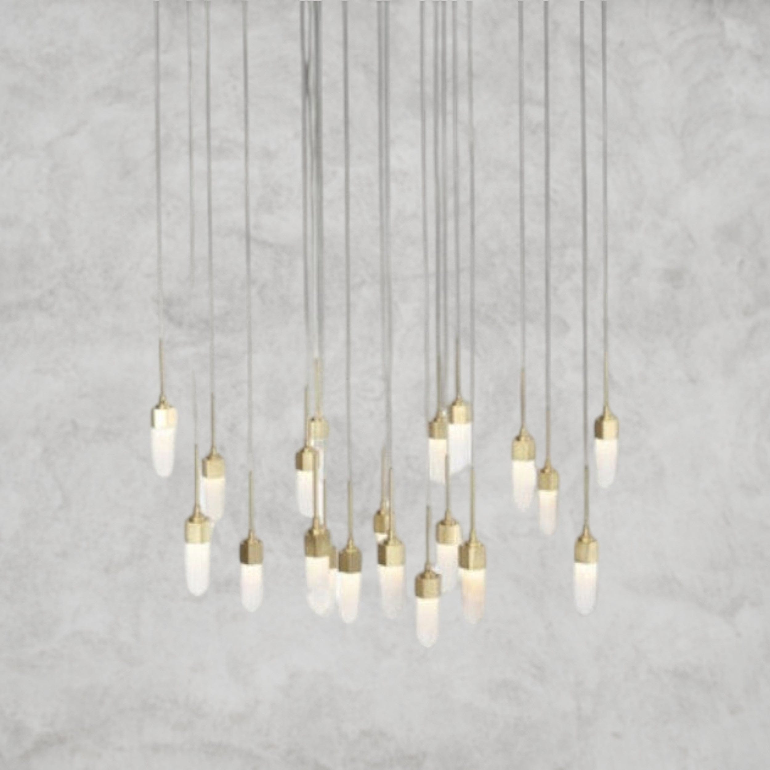 61.5" Hx25.75" Wx25.75"D Leo Chandelier-20 Drop Round