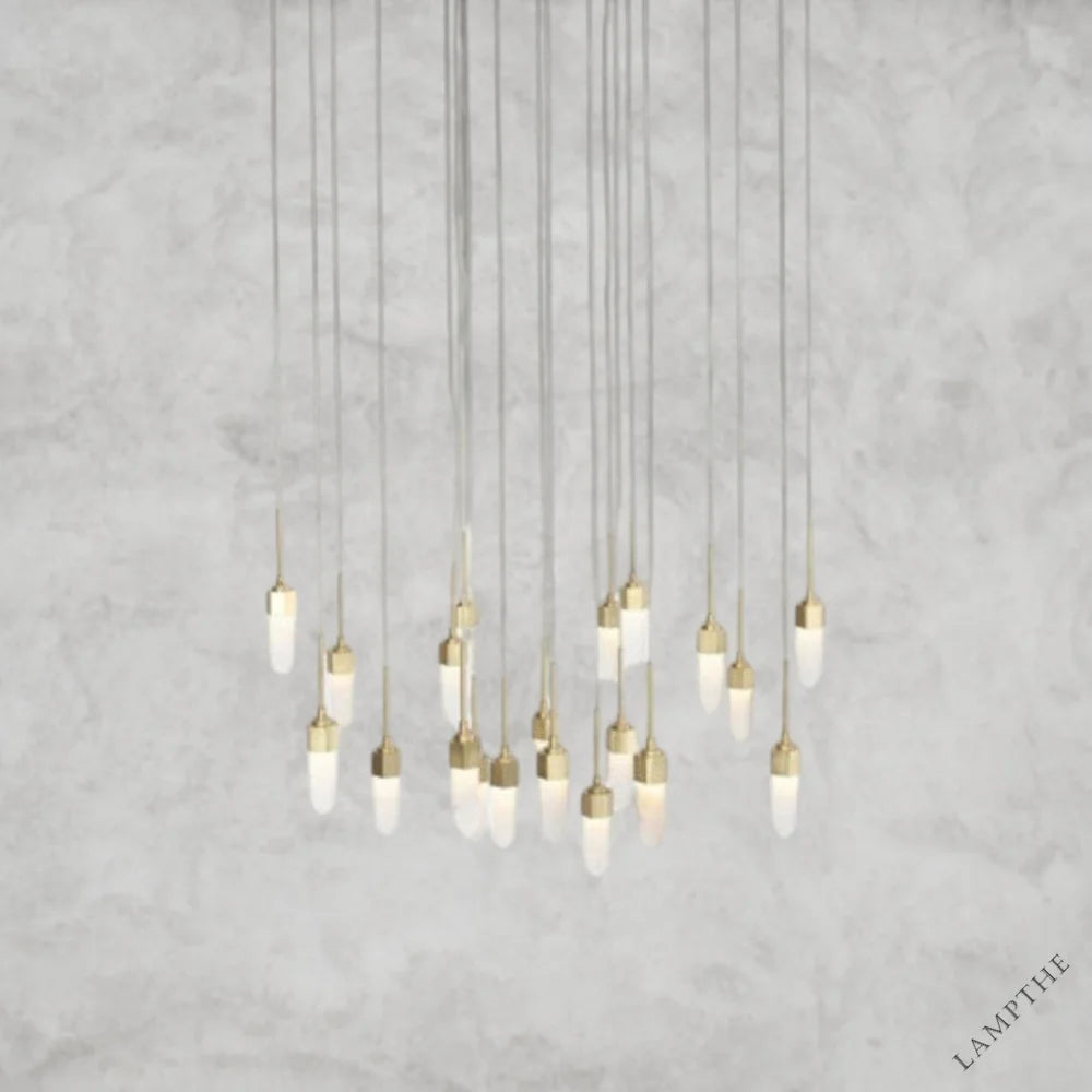 125"H x25.75" Wx25.75"D Leo Chandelier-20 Drop Round