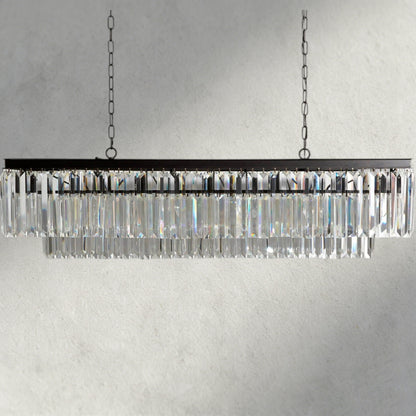 Bronze Leyland Tiered Rectangular Chandelier
