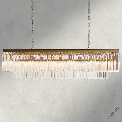 Brass Leyland Tiered Rectangular Chandelier