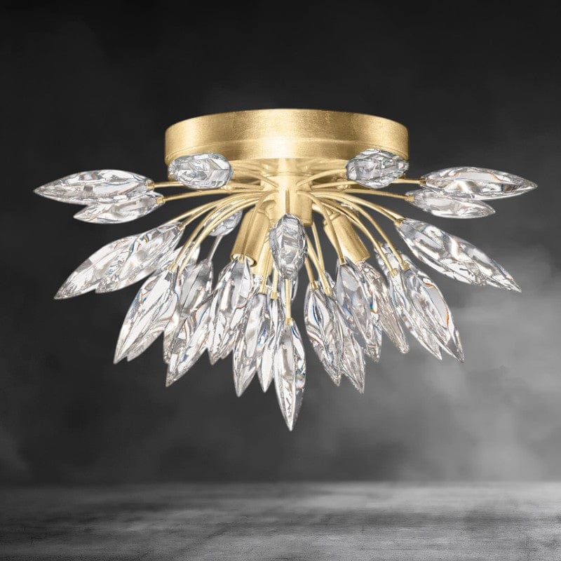 18.5'' W / Brass Lily Buds 3 - Light Flush Mount