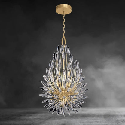 38'' H / Brass Lily Buds Light Chandelier
